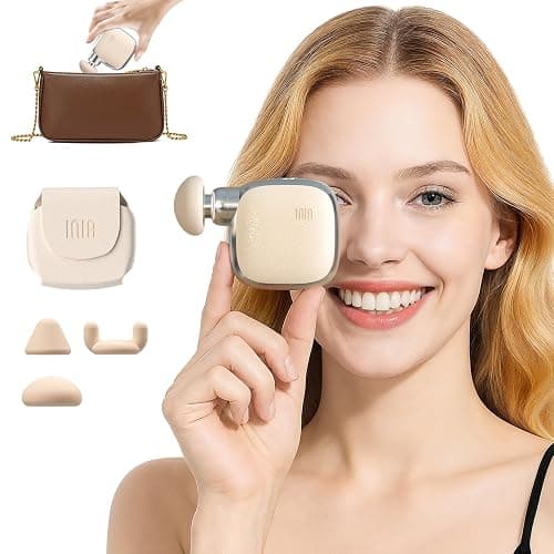 INIA PocketForce Mini Massage Gun - 75% Smaller, High-Power Percussion for Full Body Relief, Portable Deep Tissue Massager Gun with Leather Case & 3 Heads for Travel & Office Use, Gifts for Men Women - Image 1