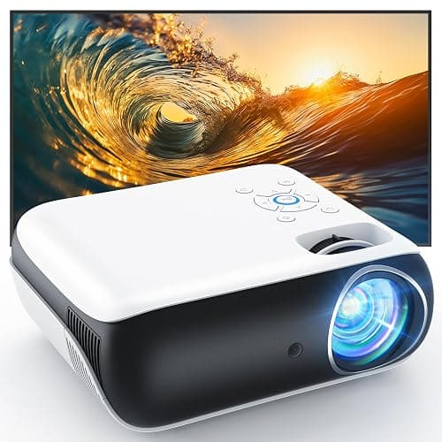 HAPPRUN Native 1080P Bluetooth Projector, Full HD Portable Outdoor Movie Projector with Built-in Speaker, Compatible with Smartphone, HDMI, USB, AV, Fire Stick, PS5 for Home, Bedroom, Outdoor Use - Image 1