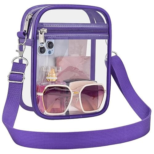 UEASE Clear Bag for Stadium Events, Small Women's Clear Purse | See-Through Crossbody Bag with Removable Shoulder Strap for Concerts, Game Days and Festivals - Image 1