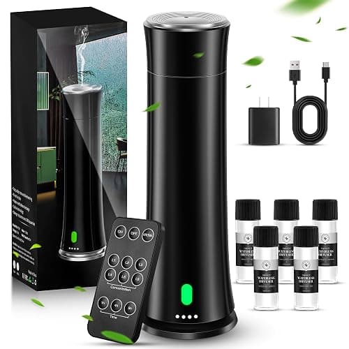 Hotel Scent Diffuser Starter Kit - 1500 Sq Ft Coverage, Hotel Scents Collection, Suitable for Waterless Diffuser Large Room, Contains Five Aromatherapy Essential Oils, Remote Control, Black - Image 1