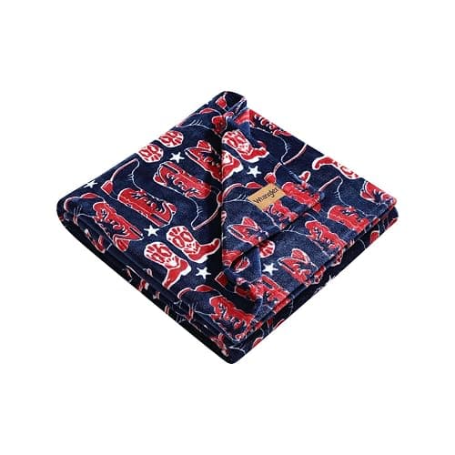 Wrangler - Blanket, Super Soft Plush Bedding, Yellowstone Inspired Throw Blanket for Couch or Bed (Knocking Boots Blue, 50" x 70") - Image 1