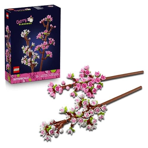LEGO Botanicals Cherry Blossoms Toy - Faux Flowers Building Set - Desk Decoration or Floral Home Decor - Nature Gift for 8+ Year Old Girls & Teens - 40725 - Image 1