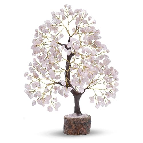 Rose Quartz Crystal Tree - Nick Nacks - Office Decor for Women - Pink Room Decor - Rose Quartz Crystals - Money Tree - Spiritual Gifts - Good Luck Charms - Image 1