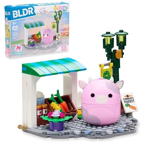BLDR Squishmallows Patty's Farmers Market Building Set - Patty The Pink Cow Buildable Figure - Squishmallows Fans 8+, 0046 - Image 1