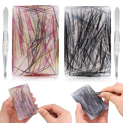 4 Pack-Contains 2 Skin Picking Fidget Toys with 2 Tweezers,Silicone Picky Pad Hair Plucking Fidget Toy for Trichotillomania, ADHD, Anxiety Relief & Sensory Stress Toys for Adults - Image 1