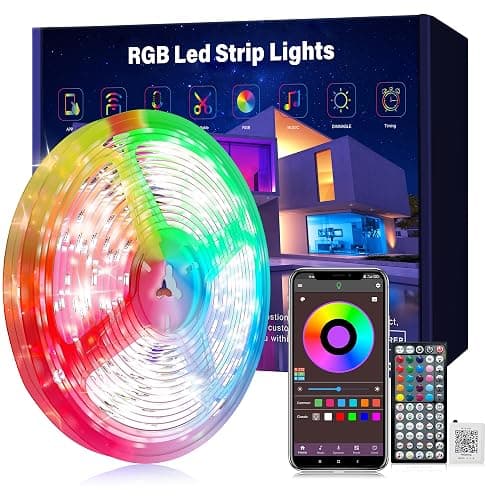 Ledagic 65.6 ft LED Lights for Bedroom Music Sync RGB LED Strip Lights with APP & Remote Control LED Lights for Room Home Party Christmas Wall Decor - Image 1