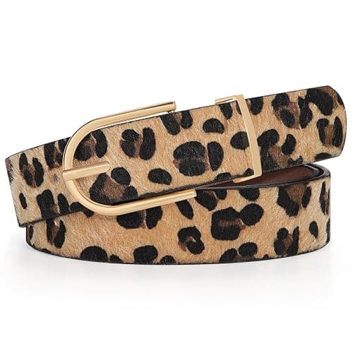 SANSTHS Women Faux Leather Chic Belts for Jeans Pants Fashion Ladies Belt Solid Color with Gold Curved Pin Buckle - Image 1