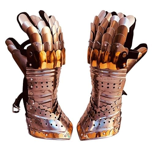 ALADEAN Medieval Gauntlets Warrior Steel Gloves German Gothic Style Knight Fantasy Armor Costume for Cosplay LARP SCA prop - Image 1