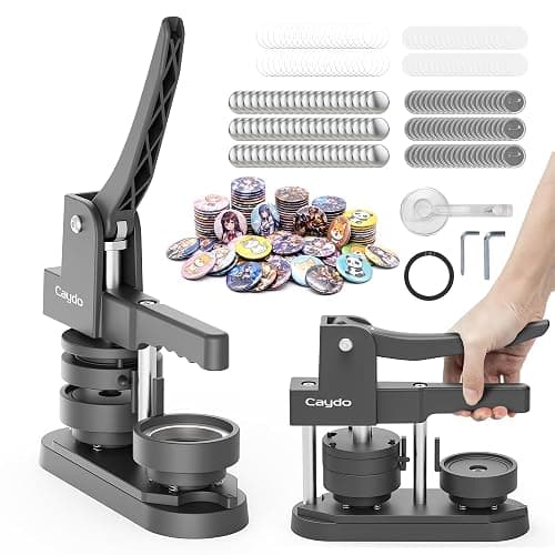 Caydo 2.25in(58mm) Button Maker Machine, Pin Maker Machine for Anime Fans DIY Badge Making Press Kit, Create Fan Pins for Conventions, Anime Meetups & Band Parties, Gifts for Young Adults - Image 1