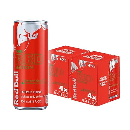 Red Bull Red Edition Energy Drink, Watermelon, with 80mg Caffeine plus Taurine & B Vitamins, 8.4 Fl Oz, Pack of 8 Cans - Image 1