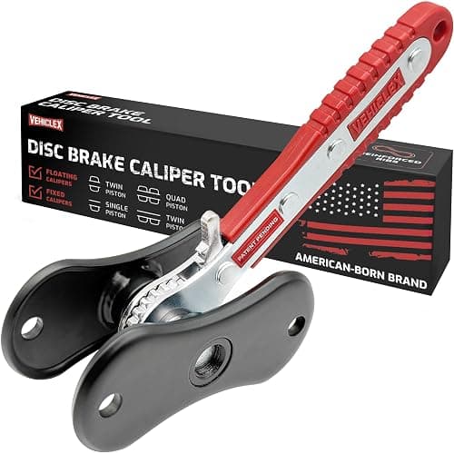 Vehiclex Brake Caliper Compression Tool – Heavy Duty Brake Pad Spreader Tool with Ratcheting Handle & Rib-Reinforced Plates – Caliper Piston Compressor Tool for Cars, SUVs, and Light Trucks - Image 1