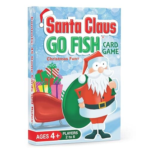 Santa Claus Go Fish – A Family Christmas Game for Kids Ages 4 & Up | Go Fish, Old Maid, and Slap Jack in One Deck (Holiday Stocking Stuffers, Gift for Boy or Girl, Fun Family Board Game Night) - Image 1