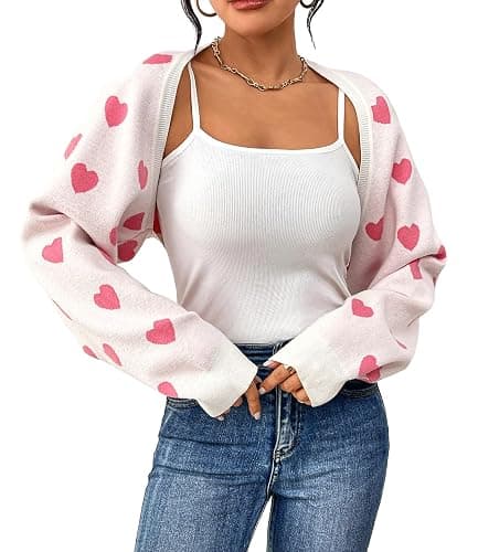Durio Women Y2K Bolero Shrug Long Sleeve Knit Cropped Cardigan | Stretchy Open Front Sweater with Drop Shoulders, Perfect for Halloween Costumes, Parties & Festivals Outfits, Casual Days - Image 1
