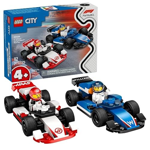 LEGO City F1 Williams Racing & Haas F1 Race Car Toys - Car Building Toy Set for Kids, Boys and Girls, Ages 4+ - F1 Preschool Toy for Fans - Gift Idea for Birthdays - 60464 - Image 1