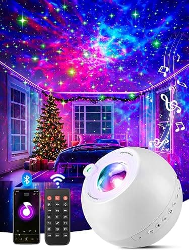 Star Projector Galaxy Light, 15 Colors+15 White Noises Galaxy Projector for Bedroom Adults Ceiling Projector Kids, Bluetooth Star Projector for Kids Galaxy Lamp, Stars Projector for Ceiling Projector - Image 1