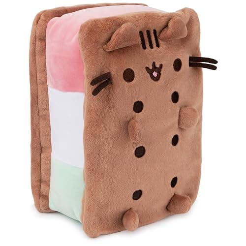 GUND Pusheen Neapolitan Ice Cream Sandwich Pusheen Plush, Stuffed Animal for Ages 8 and Up, Brown, 9.5” - Image 1