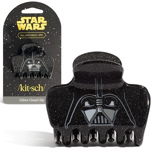 Kitsch x Star Wars Darth Vader Glitter Medium Hair Clip for Women โ Dark Side Galaxy-Inspired Claw Clip | Recycled Plastic, Strong Secure Grip | Ideal Gifts for Women, Hair Accessories for Girls - Image 1
