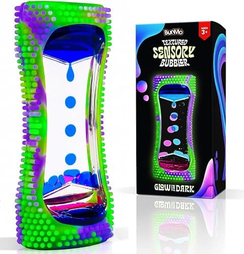 BUNMO Liquid Motion Bubbler Glow-in-The-Dark Sensory Toy for Kids & Adults – Gentle Fidget Toy for Mindfulness – Stimulating Visual Sensory Experience – Colorful Bubble Fidget Timer for Desk & Travel - Image 1
