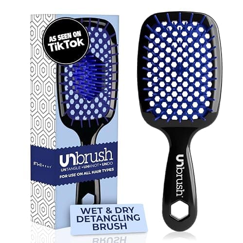 FHI Heat UNbrush Detangling Brush for Pain-Free Brushing on All Wet or Dry Hair Types — Durable DuoFlex Anti-Static Bristles, Lightweight Handle, Vented Hair Brush - Image 1