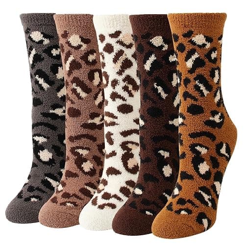 WBZOTSS Fun Cute Dog Cat Fuzzy Socks for Women Adults Girls Winter Fluffy Soft Warm Cozy Slipper Socks Christmas Holiday Gift - Image 1