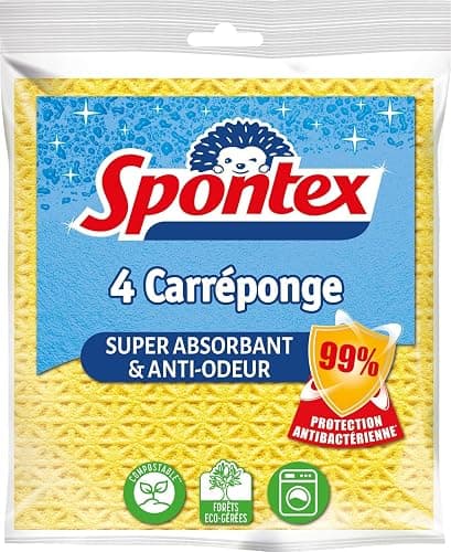 Spontex Carréponge | Éponges Plates Résistantes et Flexibles pour Vaisselle et Cuisine, sans Traces | Lot de 4 - Image 1