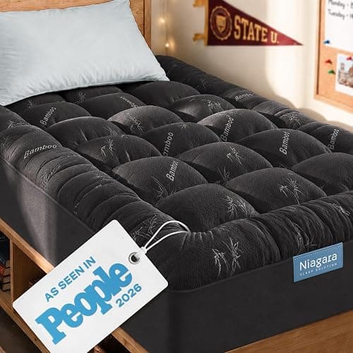 Niagara Sleep Solution Twin XL Ultra Soft Mattress Topper—Back Pain Relief | Rayon Derived from Bamboo, 20" Deep Pocket, Breathable Pillow Top Mattress Pad, Perfect for Hot Sleepers, White - Image 1