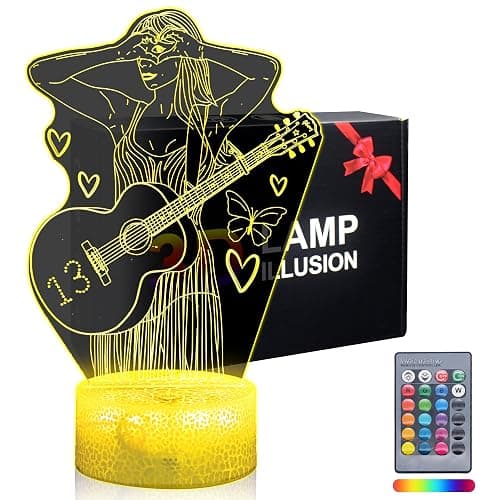 SLADPOEM 3D Illusion Night Light for Music Fans, 16 Color LED Lamp with Remote, Acrylic Table Lamp for Room Decor, Birthday Gift for Fans, Concert Merch, Music Lover Party Supplies - Image 1