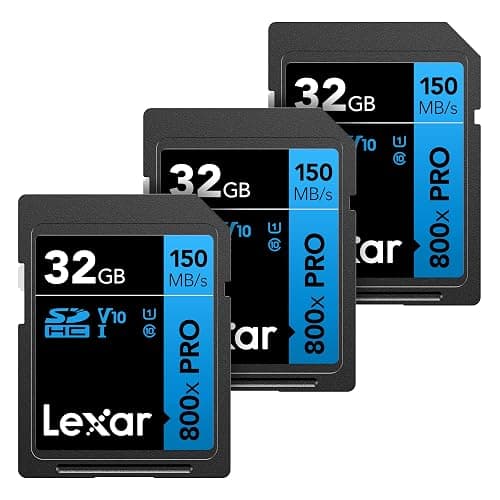 Lexar 32GB (3-Pack) High-Performance 800x PRO SD Card, UHS-I, C10, U1, V10, 4K, Up to 150MB/s Read Memory Card, for Point-and-Shoot & Mid-Range DSLR Cameras, HD Camcorders (LSD0800P032G-B3NNU) - Image 1
