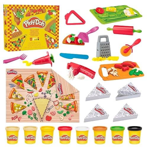 Play-Doh Pizza Slice Playset, Play Food Kitchen Toys for Kids, Arts & Crafts for Boys & Girls 3+ (Amazon Exclusive) - Image 1