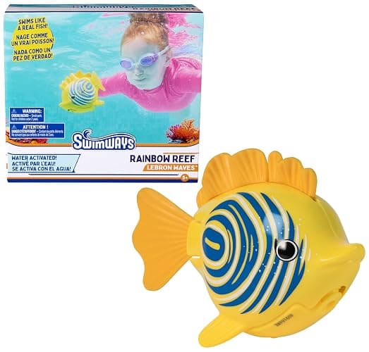 SwimWays Rainbow Reef Fish Toy, Kids Swimming Accessories & Water Toys, Learn to Swim Pool Toys for Kids Ages 5 & Up, Batteries Included, Lebron Waves - Image 1