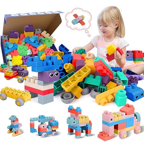 ROHSCE Soft Building Blocks for Toddlers, Large Building Blocks Stacking Blocks for Babies 6 Months and Up Stem Toddler Gifts, Teething Toys, 40 PCS - Image 1