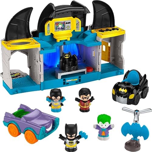 DC Super Friends Fisher-Price Little People Toddler Toy Deluxe Batcave Playset with Batman Figure for Pretend Play Ages 18+ Months (Amazon Exclusive) - Image 1