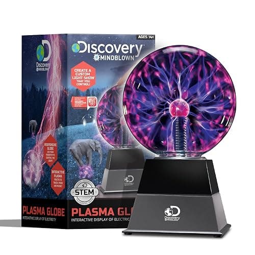 Discovery™ Plasma Globe Lamp, Touch & Sound Sensitive Lightning, Interactive Electric Plasma Ball for Hands-On STEM Learning, Plug-in Bedroom & Desktop Decorative lamp - Image 1