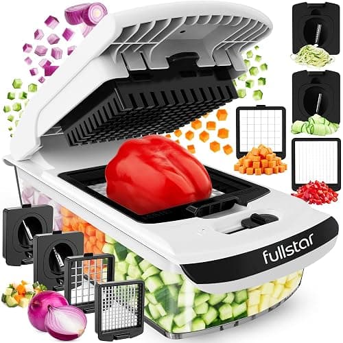 Fullstar The Original Pro Chopper - Vegetable Chopper and Spiralizer, Food Chopper with Container, Fruit Slicer, Kitchen Gadgets & Gifts, Home Essentials (4 in 1, White) - Image 1