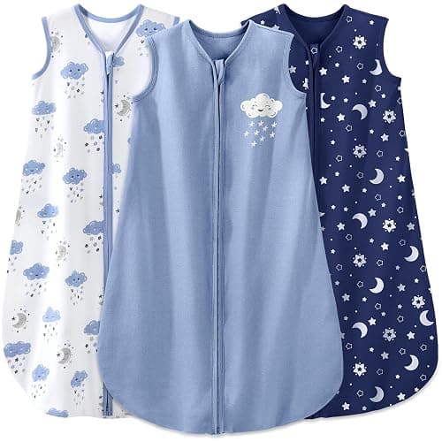 Yoofoss Baby Sleep Sack 6-12 Months Baby Wearable Blanket 100% Organic Cotton 2-Way Zipper TOG 0.5 Toddler Sleeping Sack 3 Pack, Lightweight Sleep Sacks for Babies(Medium) - Image 1