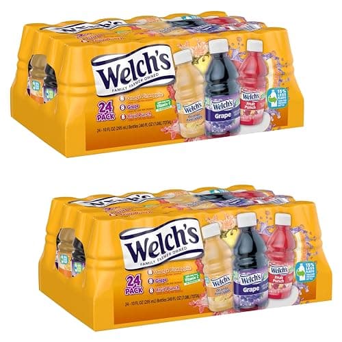Welch's Variety Pack - Orange Pineapple, Grape and Fruit Punch - No Preservatives - Rich Source of Vitamin C - Ready Set Gourmet Donate a Meal Program - 2 Pack (10oz / 24pk Each) - Image 1