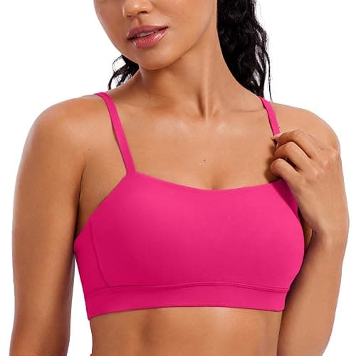 CRZ YOGA Butterluxe Thin Strap Sports Bra | Light Support, Removable Pads, Yoga, Extremely Soft, Square Neck, Adjustable Back, for Women - Image 1