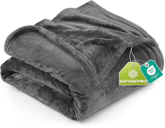 Utopia Bedding Fleece Blanket Queen Size Grey (90x90 Inches) Ultra Soft Warm Lightweight Microfiber Breathable Anti-Static Cozy Winter Bed Blanket, All-Season Home Decor Gift for Men & Women - Image 1