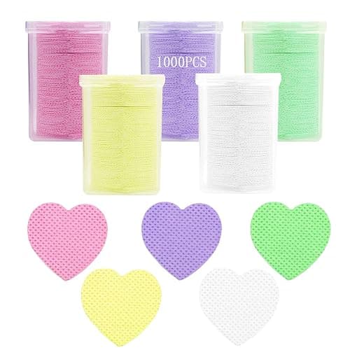 Lint Free Nail Wipes, 1000 PCS Nail Wipes Eyelash Extension Glue Wipes,Nail Polish Remover Wipes Lint Free,Non-Woven Super Absorbent Soft Lash Glue Wipes for Lash Extension Supplies,Colorful - Image 1