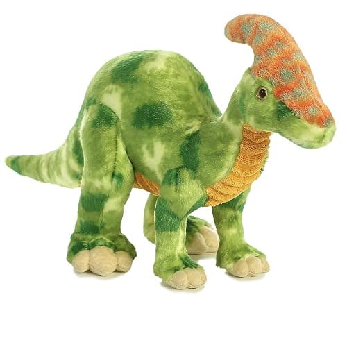 Aurora® Ferocious Dinos & Dragons Parasaurolophus Stuffed Animal - Prehistoric Fun - Cuddly Companions - Green 16 Inches - Image 1
