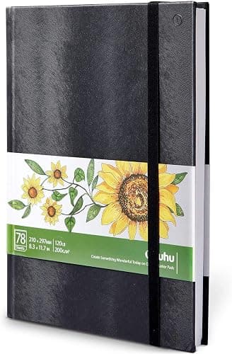 Marker Pads Art Sketchbook, Ohuhu 120LB/200GSM Heavy Smooth Drawing Papers, 78 Sheets/156 Pages, Hardcover Sketch Book, Specially Designed for Alcohol Markers (11.7" x 8.3") - Image 1