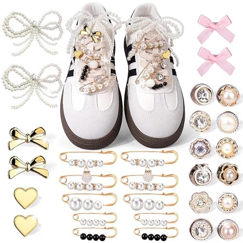Mity rain 30PCS Shoe Charms for Sneakers - Shoe Lace Charms Contain Bows/Clips/Pins/Jewelry, Shoe Decoration Charms and Shoe Jewelry for Sneakers - Image 1
