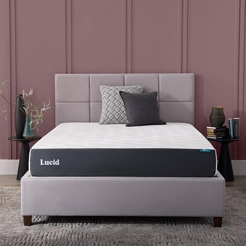 Lucid® 10" Medium Gel Memory Foam Mattress – Bamboo Charcoal & Cooling Gel – Fiberglass Free – Bed in a Box – CertiPUR-US® Certified – Queen Size - Image 1