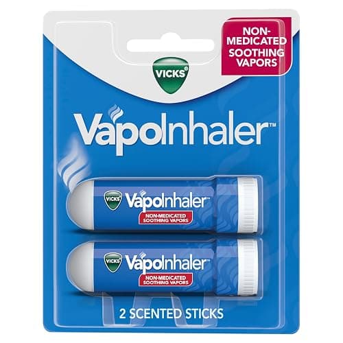 Vicks VapoInhaler, On-the-Go Portable Nasal Inhaler, Non-Medicated, With Refreshing Vicks Vapors, Menthol Scent , 2 Scented Sticks - Menthol - 2 Count (Pack of 1) - Image 1
