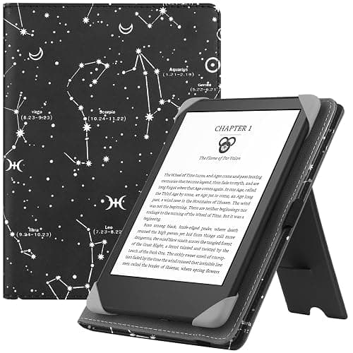 HGWALP Universal Case for 6" eReaders, Folio Leather Stand Cover with Handstrap Compatible with All 6 inch Paperwhite/Paperwhite/Kobo/Tolino/Pocketook/E-Book Reader-COS - Image 1