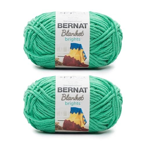 Bernat Blanket Brights GoGo Green Yarn - 2 Pack of 300g/10.5oz - Polyester - 6 Super Bulky - 220 Yards - Knitting/Crochet - Gogo Green - 2 Pack - Image 1
