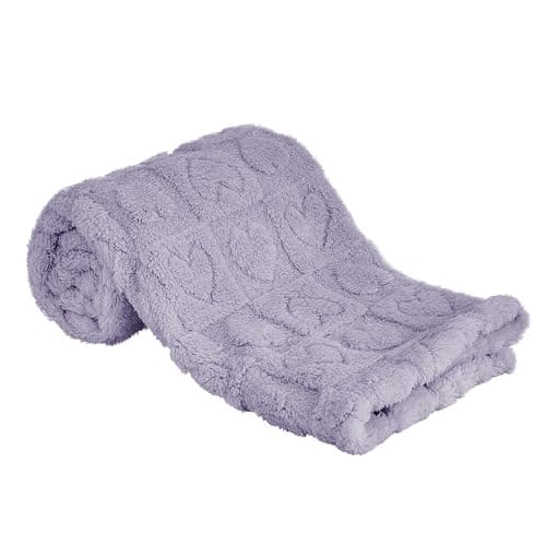 Yurhap Fleece Baby Blanket Heart Checkered Blanket, Ultra Soft Cozy Baby Blankets for Girls Boys, Fluffy Infant Toddler Newborn Receiving Blankets for Crib Stroller 30”×40” (Purple) - Image 1