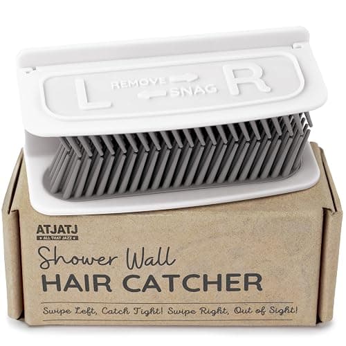 Large Shower Hair Catcher Wall, White Hair Drain Catcher with Silicone Bristle, Bathroom Tub Hair Catcher Drain Protector, Hair Collector for Shower, Shower Hair Trapper, Hair Grabber for Drain - Image 1