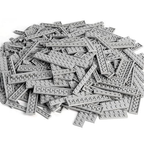 MANNIDOO 360 Pieces Flat Building Plates, 12 Sizes Multipacks Plates Compatible with All Major Brands Pieces, Small Flat Platform Base for Building Bricks, Light Grey - Image 1