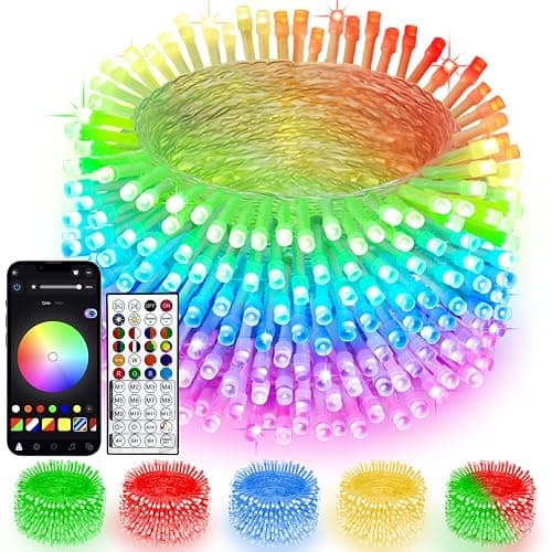 Smart Color Changing Christmas Lights with Remote & App Control, 66 FT 200 LED RGB String Lights with Timer, Music Sync Multiple Modes Twinkle Christmas Tree Light Waterproof Indoor Outdoor Xmas Decor - Image 1
